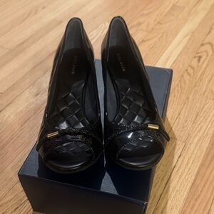 NWT Cole Haan Elegant Black Peep-Toe Heels